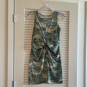 NWT Front tie mini camo dress